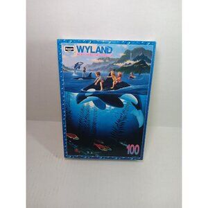 90s Rare Rose Art Brand Wyland Whale Rides Ocean Scene 100 PC Puzzle NOS New
